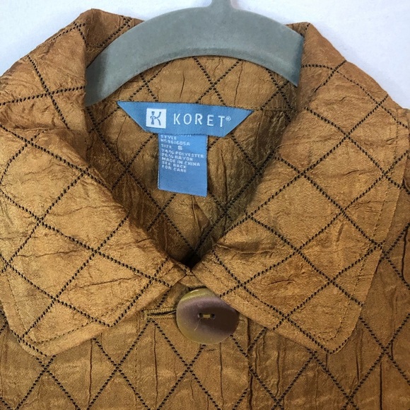 Koret Women’s Jacket Quilted Shirt Style Boxy Cropped Front Pockets - Picture 3 of 9